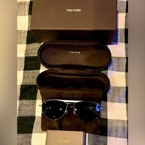 TOM FORD Sunglasses - “William” Aviator Sunglasses w/ Gunmetal Frame, Gr…